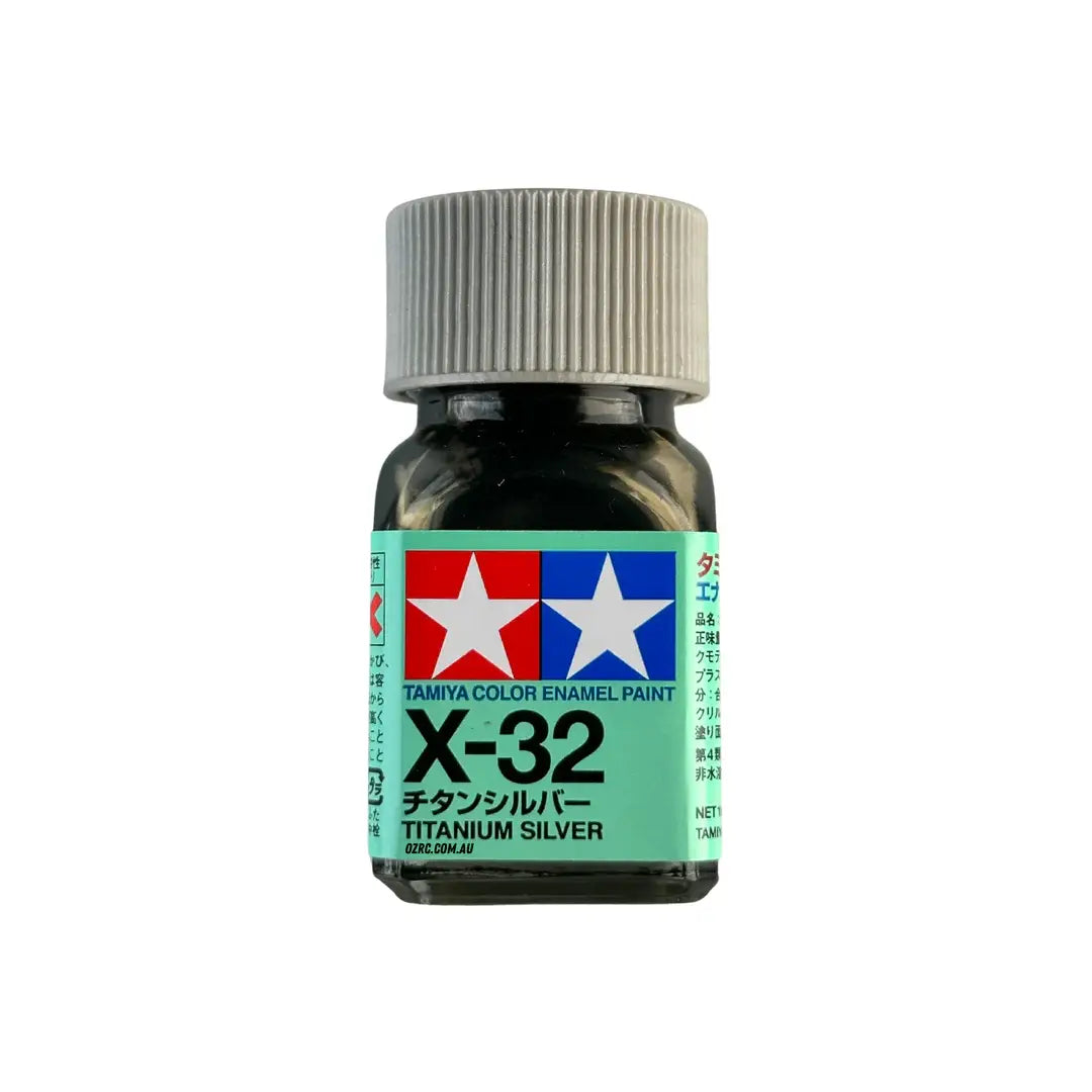 Titanium Silver Enamel Paint 10ml - Tamiya X-32