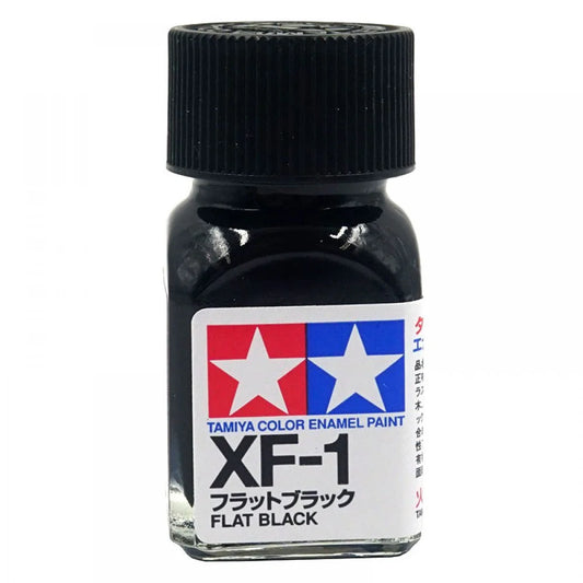 Flat Black Enamel Paint 10ml - Tamiya XF-1