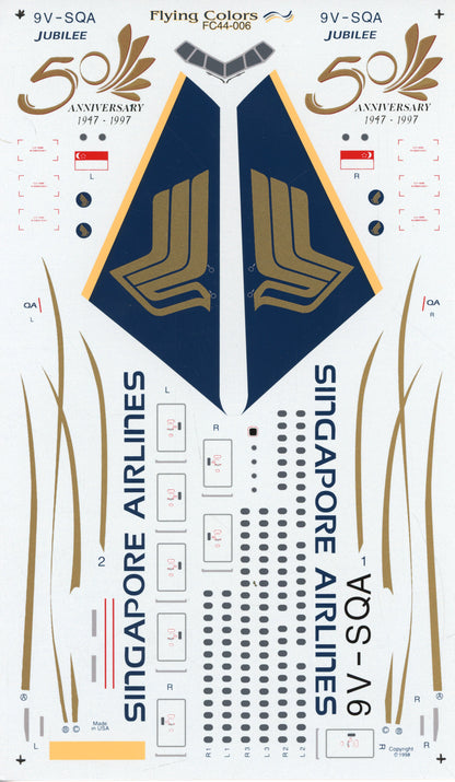Singapore Airlines Boeing 777 Decals - 1/144 Scale Flying Colors FC44-006