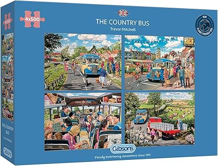 The Country Bus - Four 500 Piece Gibson Puzzles GIB5037