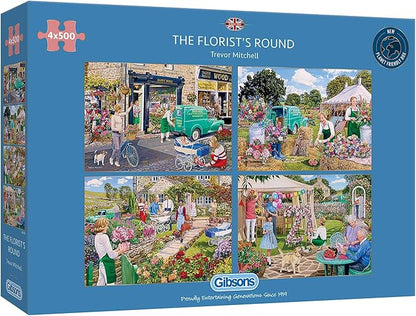 The Florist's Round - Four 500 Piece Gibson Puzzles GIB5058