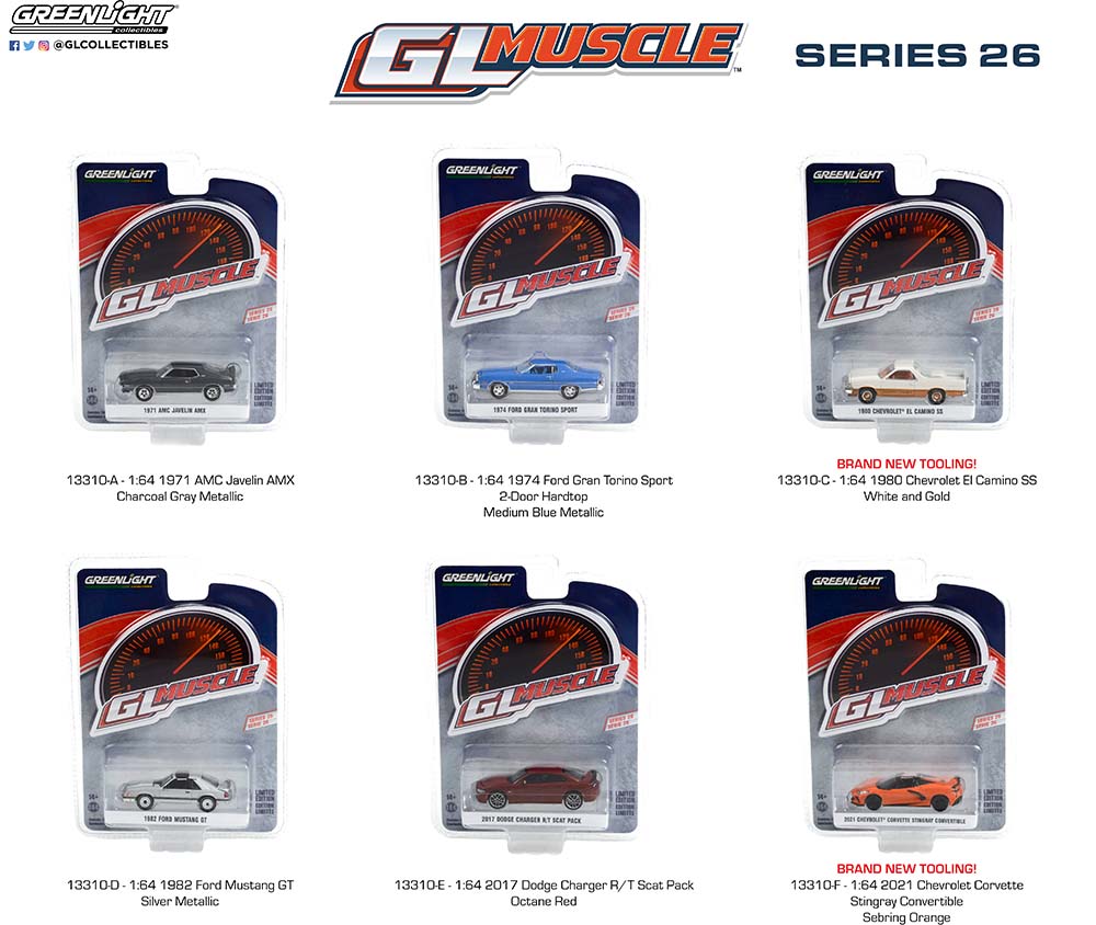 Muscle Series 26 Set of 6 1/64 GreenLight GR13310