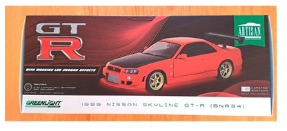 Nissan Skyline Gt-R R34 Artisan Coll Red W Led Neon Underglo 1/18 GreenLight GR19052