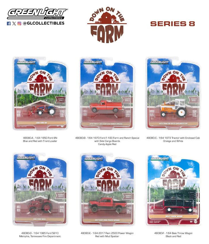 Down On The Farm Series 8 set off 6 1/64 GreenLight GR48080/48