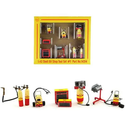 Shop Tool Set #1 Shell Oil 9 Pcs 1/43 GreenLight GRGMP14314