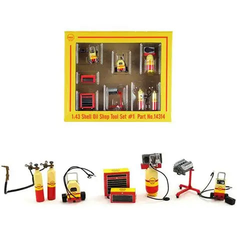 Shop Tool Set #1 Shell Oil 9 Pcs 1/43 GreenLight GRGMP14314