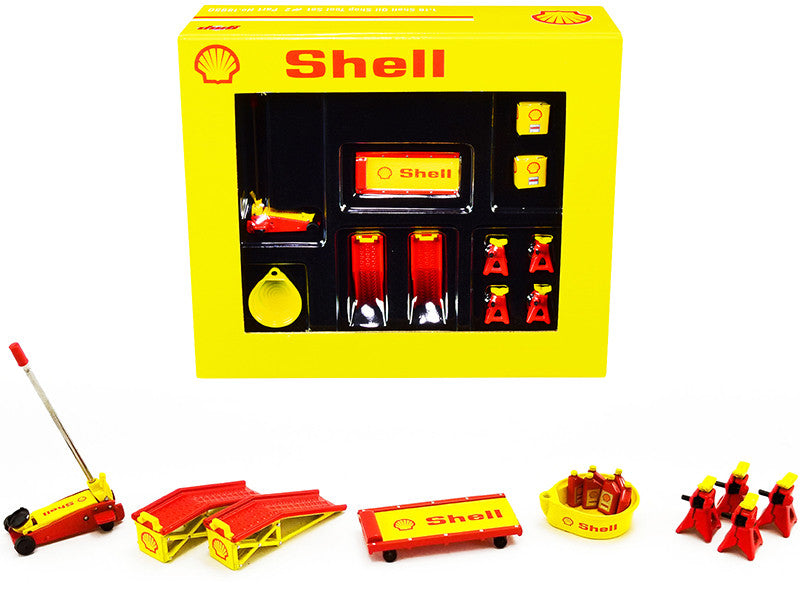 Shop Tool Set #2 Shell Oil 11 Pcs 1/18 GreenLight GRGMP18950