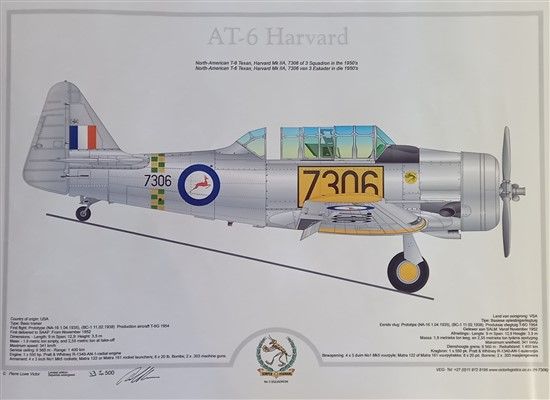 SAAF AT-6 Harvard 7306 Profile Poster - H7306