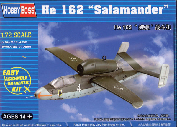 Heinkel He 162 ‘Salamander’ - 1/72 Scale Hobby Boss 80239