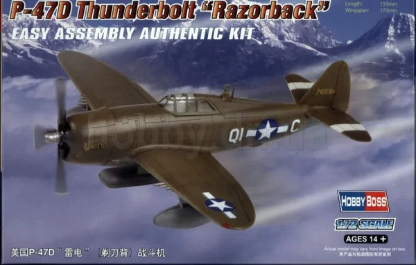 P-47D THUNDERBOLT RAZORBACK - 1/72 Scale Hobby Boss 80283