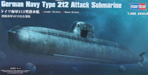 GERMAN NAVY TYPE 212 ATTACK SUBMARINE - 1/350 Scale Hobby Boss 83527