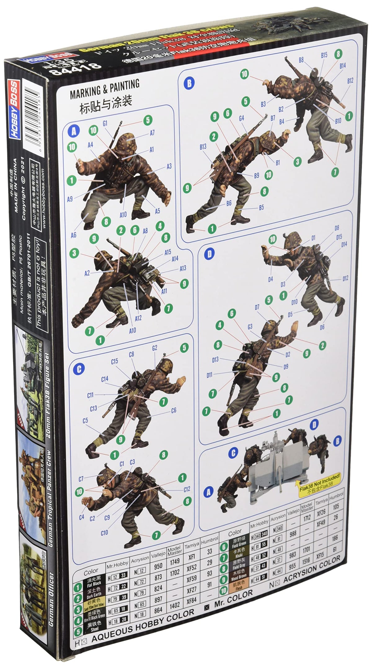 GERMAN 20MM FLAK 38 CREWS - 1/35 Scale Hobby Boss 84418