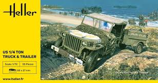 Willys Jeep & Trailer  - 1/72 Scale Heller 79997