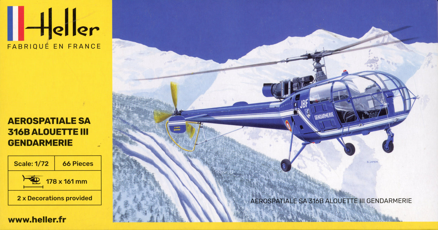 Aerospatiale SA.316B Alouette III - 1/72 Scale Heller 80286