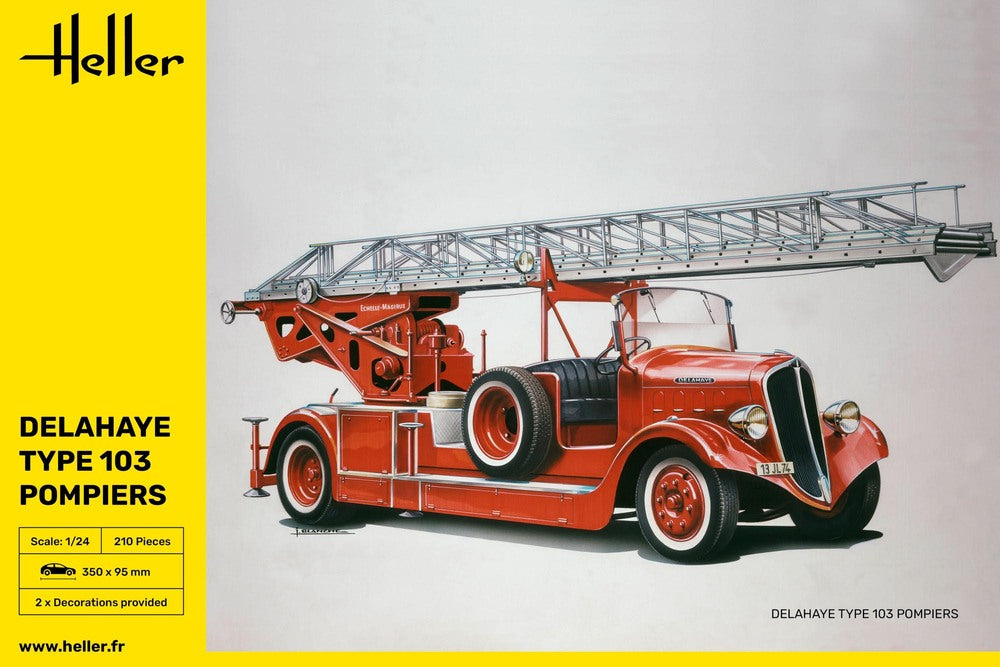 Delahaye Type 103 "Pomoiers" Fire Engine 1937 - 1/24 Scale Heller 80780