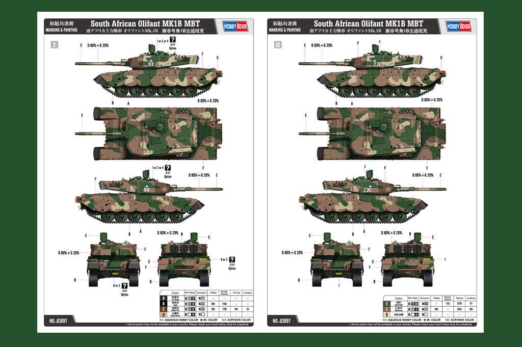 Olifant Mk.1B Main Battle Tank - 1/35 Scale Hobby Boss 83897