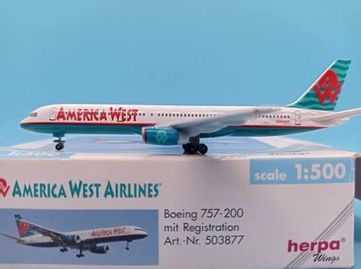 Boeing 757-200 America West Airlines - 1/500 Scale Herpa Wings HW503877