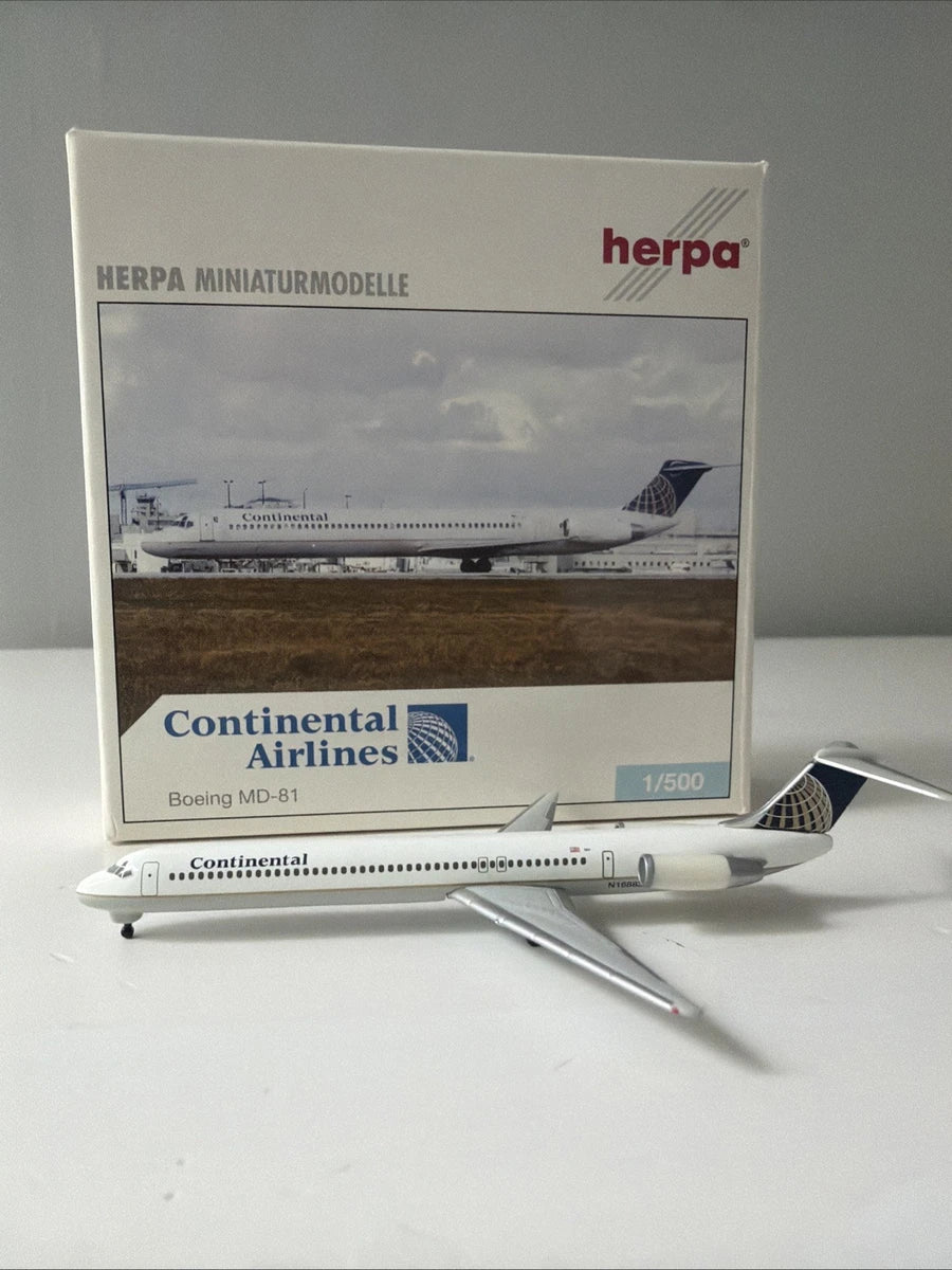 McDonnell Douglas MD-81 Continental Airlines - 1/500 Scale Herpa Wings HW506021