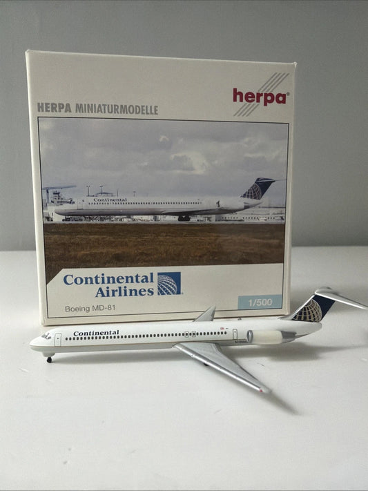 McDonnell Douglas MD-81 Continental Airlines - 1/500 Scale Herpa Wings HW506021