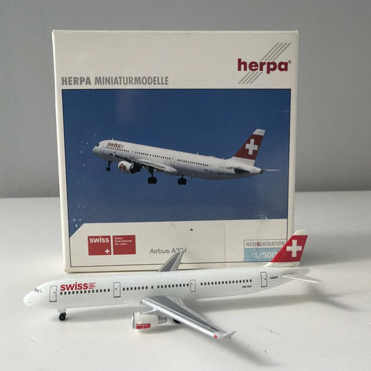 Airbus A321 Swiss International Air Lines  - 1/500 Scale Herpa Wings HW508773