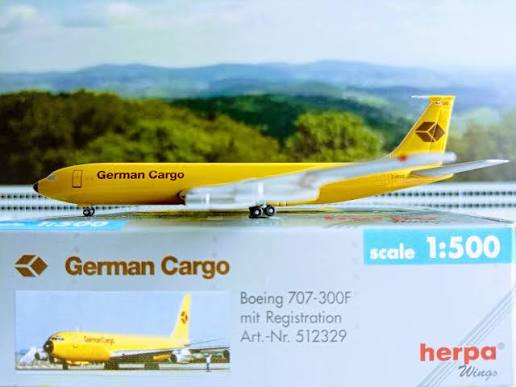 Boeing 707-300F German Cargo - 1/500 Scale Herpa Wings HW512329