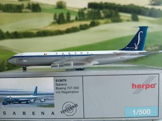 Boeing 707-329C Sabena - 1/500 Scale Herpa Wings HW513678