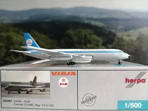 Convair 880 VIASA/KLM - 1/500 Scale Herpa Wings HW523387