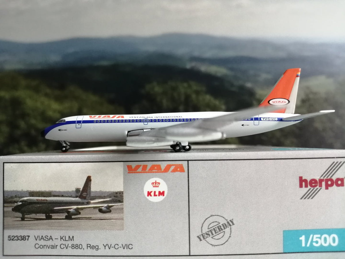 Convair 880 VIASA/KLM - 1/500 Scale Herpa Wings HW523387