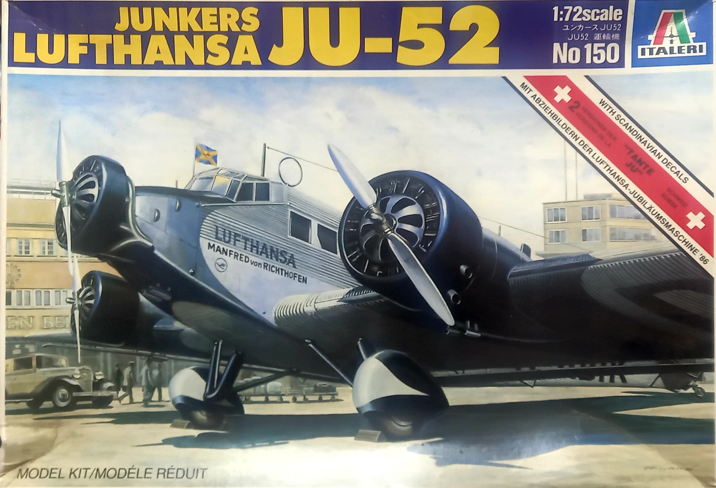 Junkers JU-52 Lufthansa - 1/72 Scale Italeri IT150 – The Aviation Shop