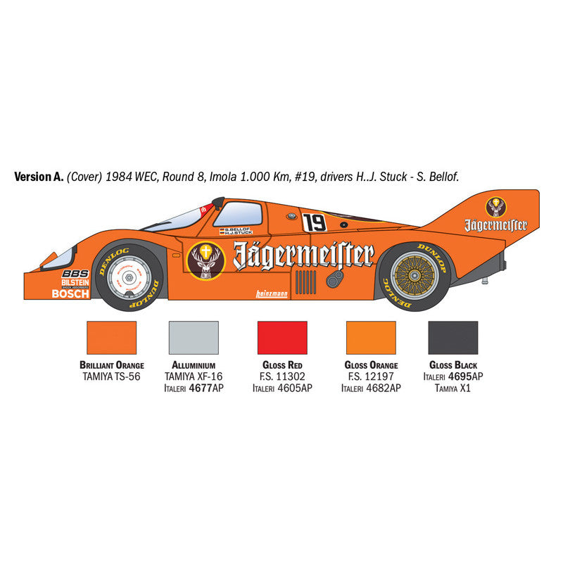 Porsche 956 Jagermeister - 1/24 Scale - Italeri - IT3678