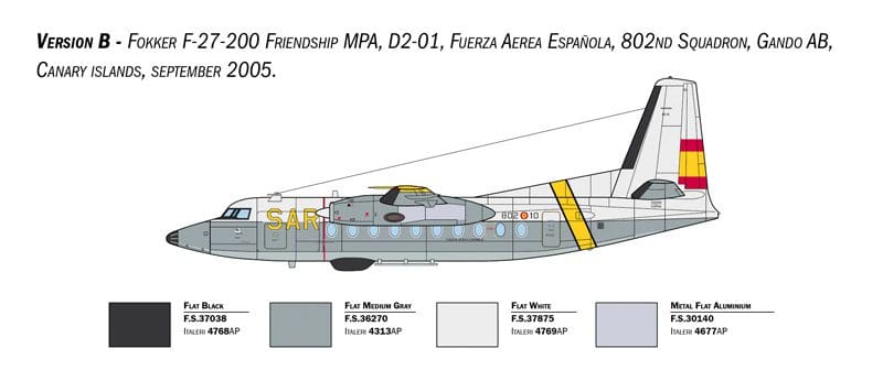Fokker F-27 Maritime Patrol - 1/72 Scale - Italeri - IT1455