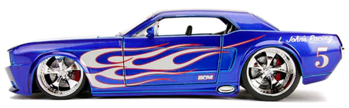 Ford Mustang Bigtime Candy Blue with Silver Flames 19651/24 Scale JADA Toys JAD30527