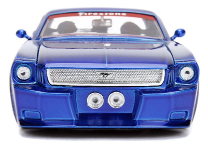 Ford Mustang Bigtime Candy Blue with Silver Flames 19651/24 Scale JADA Toys JAD30527