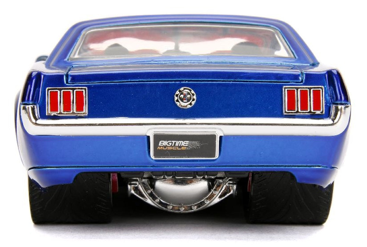 Ford Mustang Bigtime Candy Blue with Silver Flames 19651/24 Scale JADA Toys JAD30527