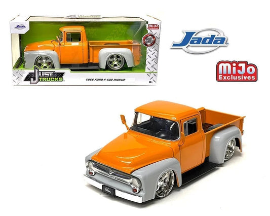 Ford F-100 Custom 2-Tone Orange/Grey JT 1956 - 1/24 Scale - Jada - JAD34309