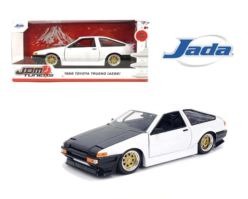 Toyota Trueno AE86 White with Black Hood JDM - 1/24 Scale - Jada - JAD35956