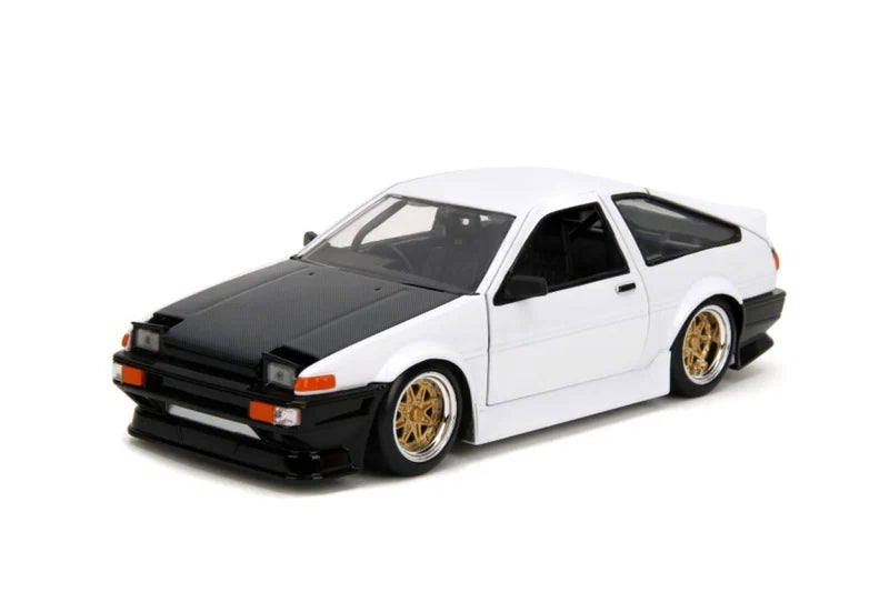 Toyota Trueno AE86 White with Black Hood JDM - 1/24 Scale - Jada - JAD35956