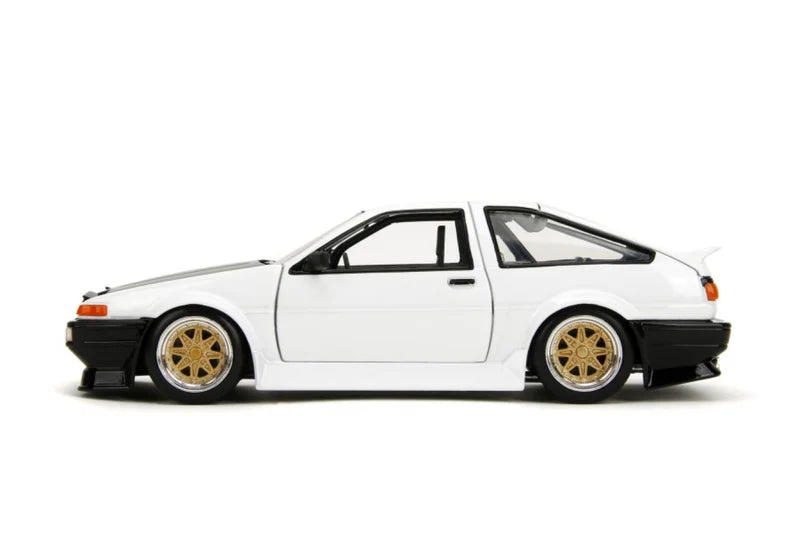 Toyota Trueno AE86 White with Black Hood JDM - 1/24 Scale - Jada - JAD35956