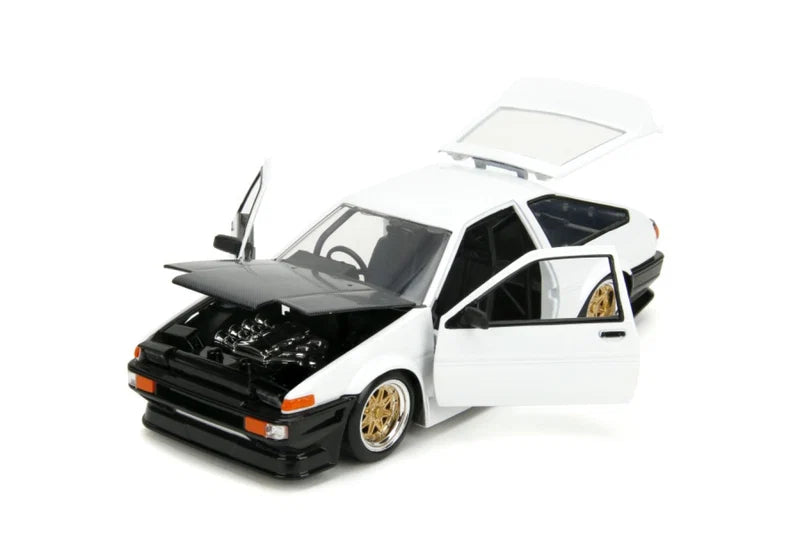 Toyota Trueno AE86 White with Black Hood JDM - 1/24 Scale - Jada - JAD35956