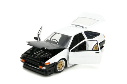 Toyota Trueno AE86 White with Black Hood JDM - 1/24 Scale - Jada - JAD35956
