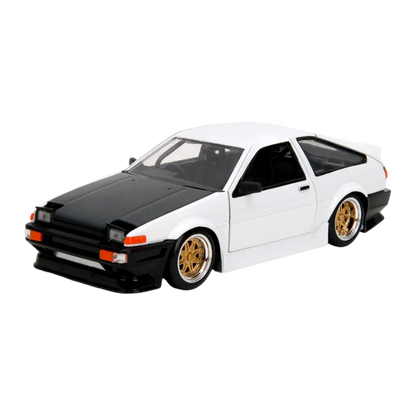 Toyota Trueno AE86 White with Black Hood JDM - 1/24 Scale - Jada - JAD35956
