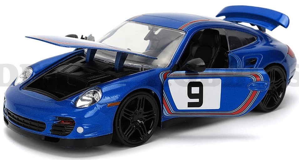 Porsche 911 Turbo (997) #9 Blue Hyper-Spec - 1/24 Scale - Jada - JAD36372
