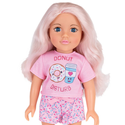 Doughnut Time Pyjamas for 46cm Doll DesignaFriend KK5484I