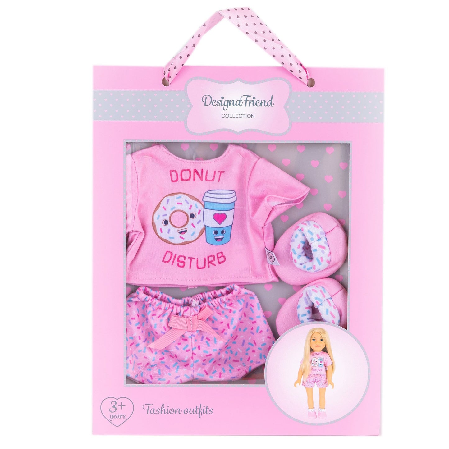 Doughnut Time Pyjamas for 46cm Doll DesignaFriend KK5484I