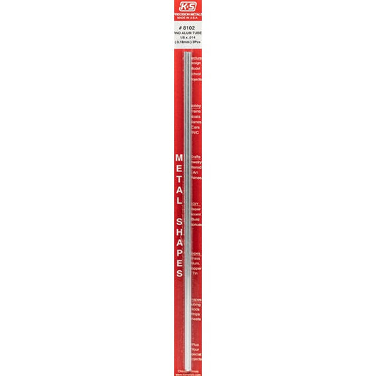 1/8" Aluminium Tube 12" .014 Wall 3 pcs - K&S - K&S8102