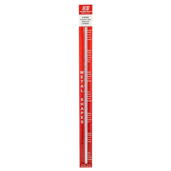 3/16" Aluminium Tube 12" .014 Wall 1 pcs - K&S - K&S8104
