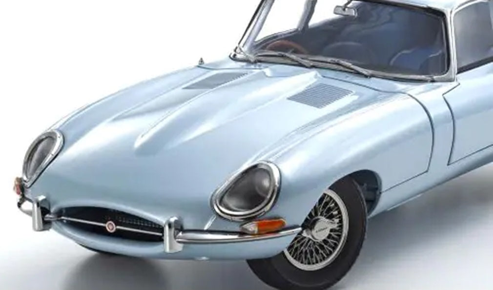 JAGUAR E-TYPE SILVER BLUE METALLIC 1/18 Scale Kyosho KYO08954SBL