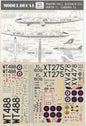 Phantom FGR.2, Buccaneer S2A, Hunter T.7, Canberra T.4. - 1/72 Scale Modeldecal MD27