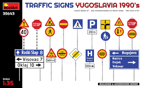 Traffic Signs Yugoslavia - 1/35 Scale MINA35643