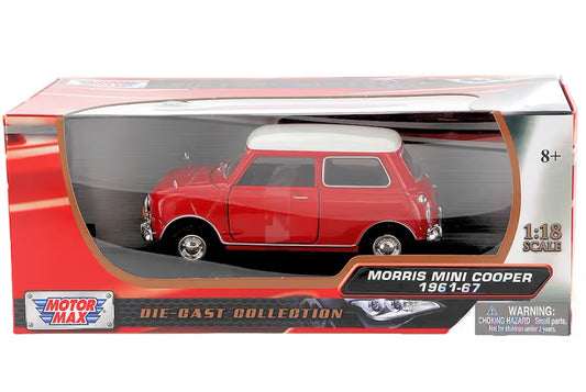 Mini Cooper Old Type Red - 1/18 Scale - MotorMax - MOT73113
